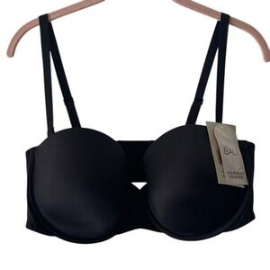 Bali Stay‎ In Place Black Convertible Strapless Bra 40C NWT